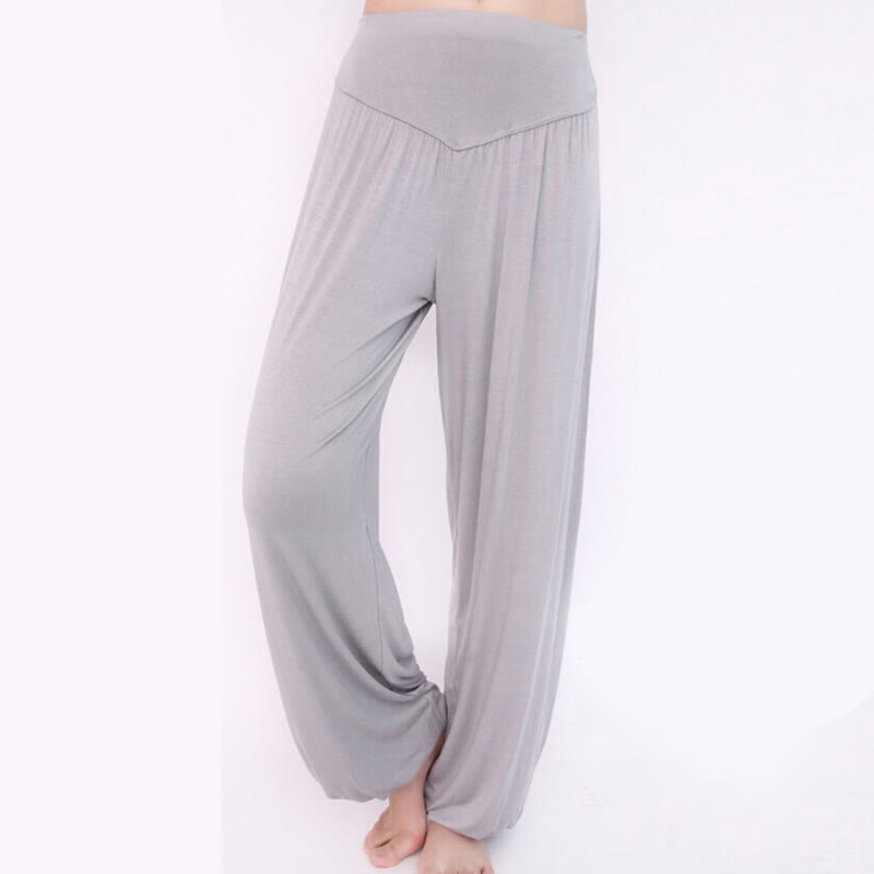 Buddha Stones Solid Color Modal Yoga Dance Long Harem Pants - image 10