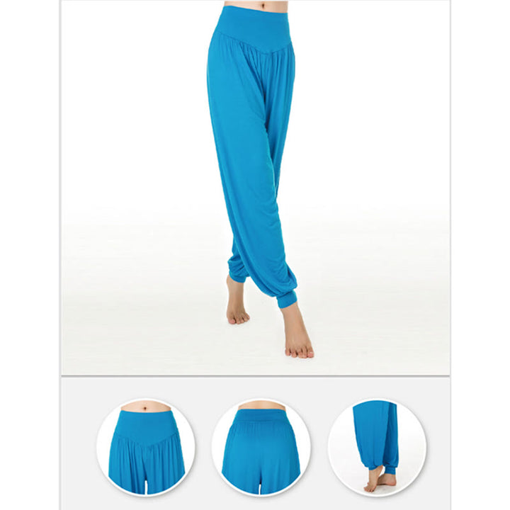 Buddha Stones Solid Color Modal Yoga Dance Long Harem Pants - image 45