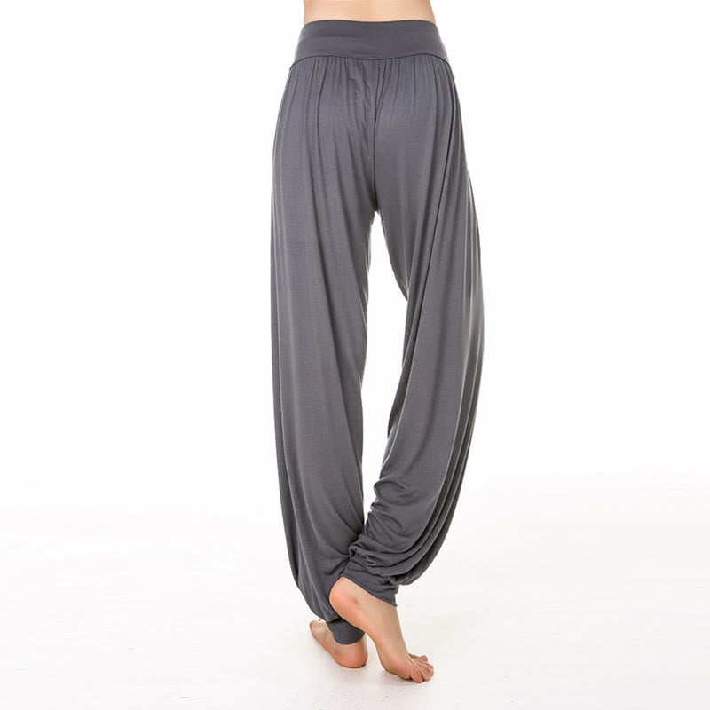 Buddha Stones Solid Color Modal Yoga Dance Long Harem Pants - image 18