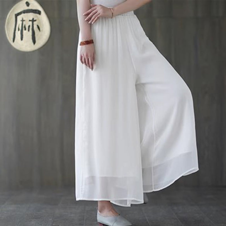 Buddha Stones Hanfu Style Midi Dress Wide Leg Pants Meditation Zen Practice Yoga Dance Clothing - Wide Leg Pants(Pants Only) - US8-10,UK/AU12-14,EU40-42 (2XL) - image 14