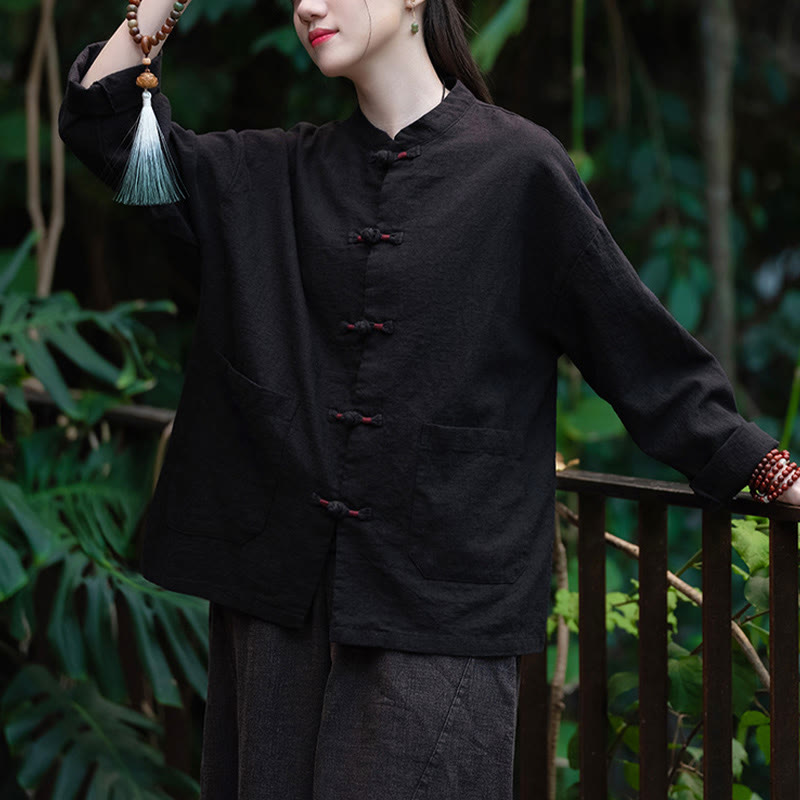 Buddha Stones Frog-Button Shirt Zen Meditation Top Clothing Cotton Linen Jacket - image 15