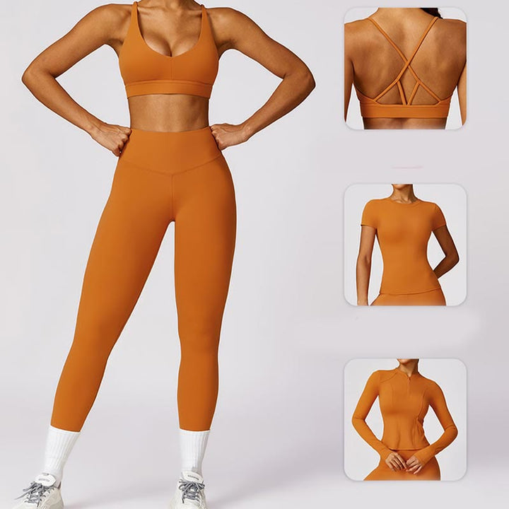 Buddha Stones Women Short Sleeve T-Shirt Top High Waist Leggings Pants For Sports Yoga - image 27