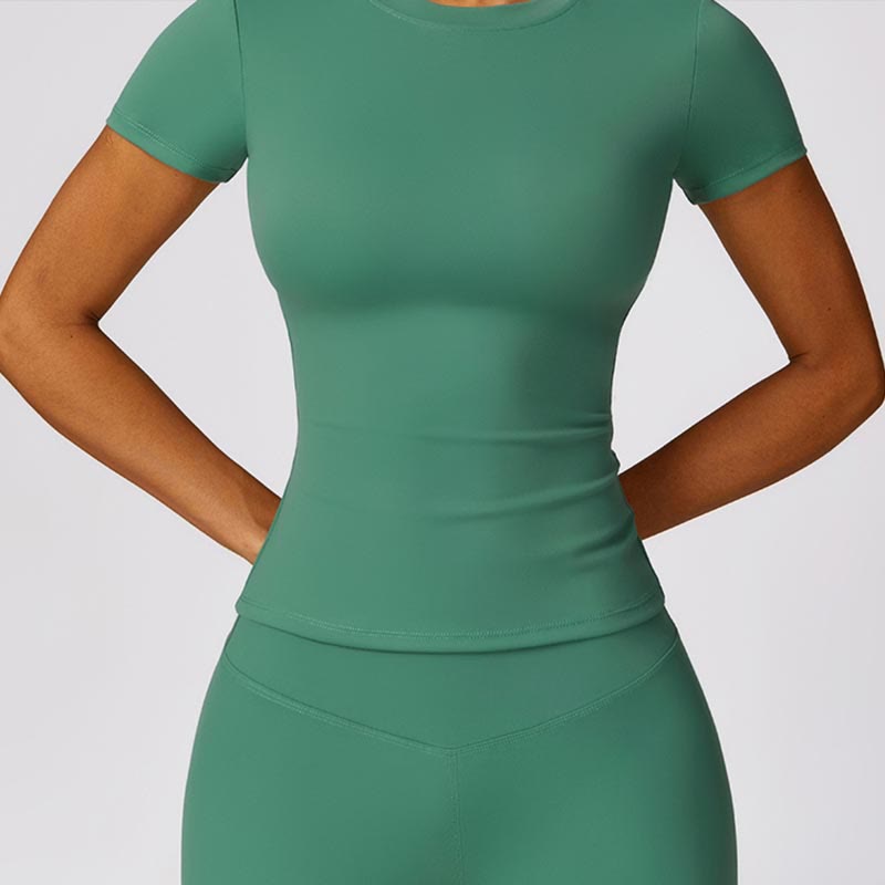 Buddha Stones Women Short Sleeve T-Shirt Top High Waist Leggings Pants For Sports Yoga - image 31