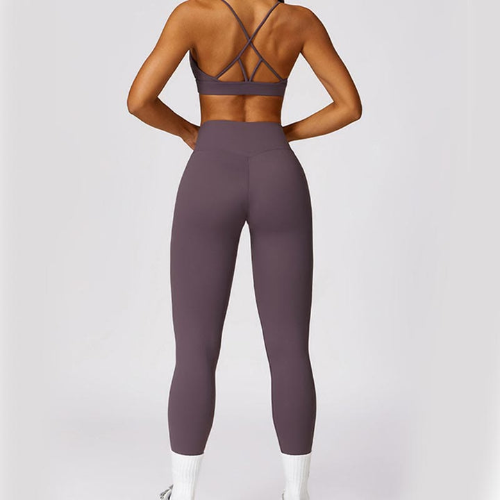 Buddha Stones Women Short Sleeve T-Shirt Top High Waist Leggings Pants For Sports Yoga - image 55