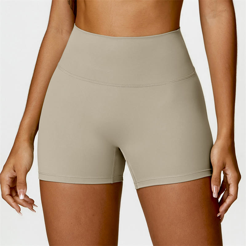 Buddha Stones Gym Sports Yoga Backless Bra Crop Tank Top Shorts - Brown - Shorts - US6,UK/AU10,EU38 (XL) - image 54