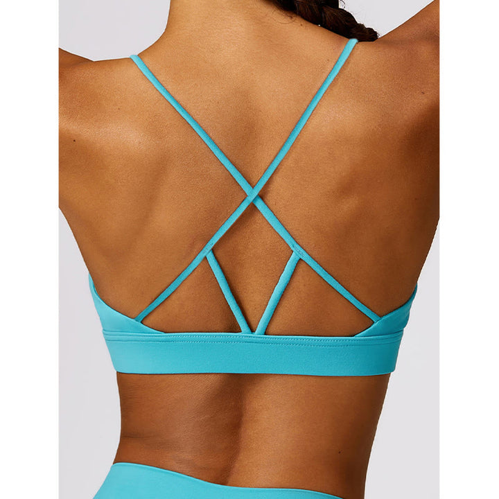 Buddha Stones Gym Sports Yoga Backless Bra Crop Tank Top Breathable Shorts - image 10