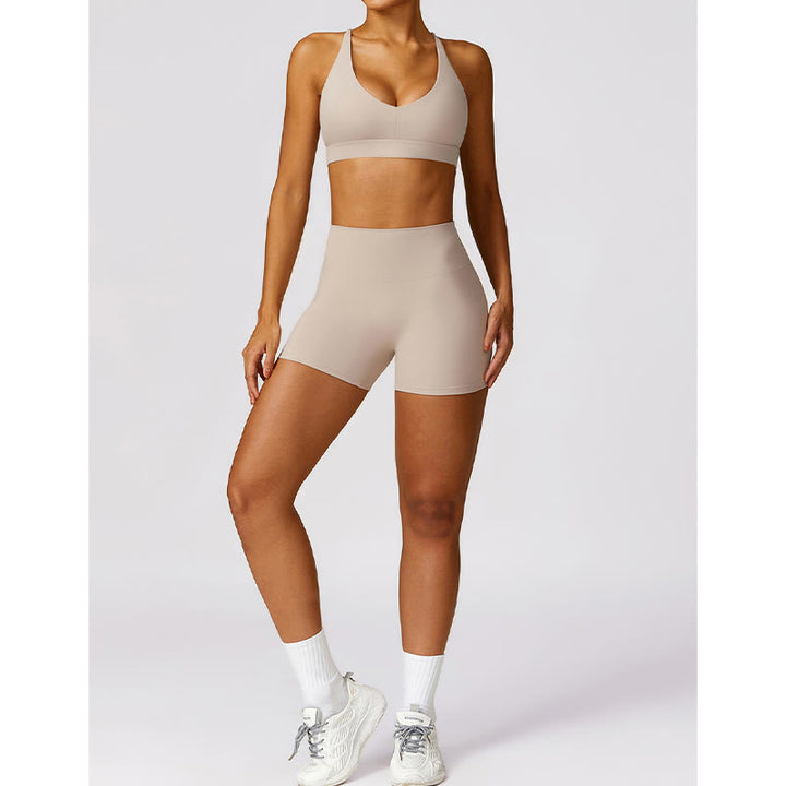 Buddha Stones Gym Sports Yoga Backless Bra Crop Tank Top Breathable Shorts - image 31