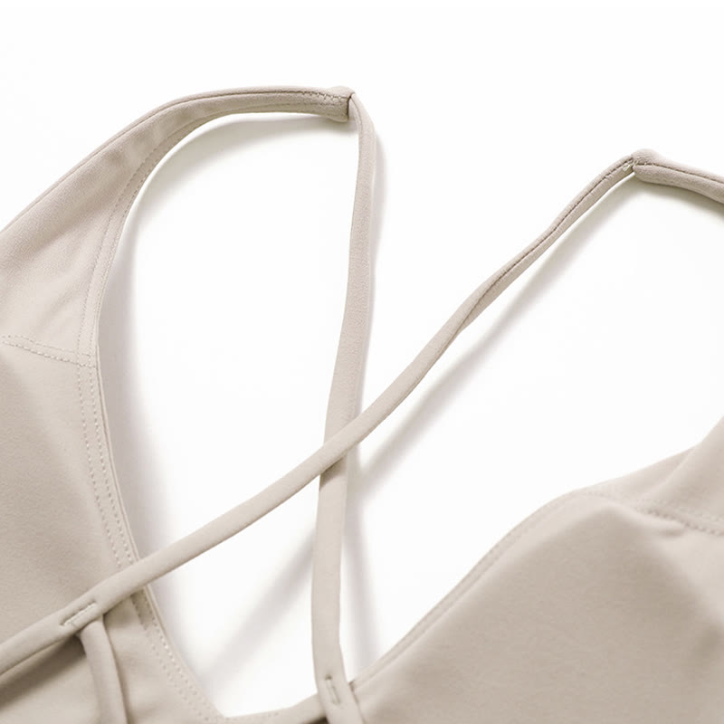 Buddha Stones Gym Sports Yoga Backless Bra Crop Tank Top Breathable Shorts - image 34