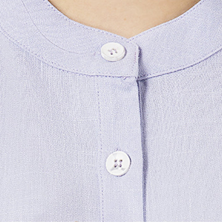 Buddha Stones 2Pcs Solid Color Three Quarter Shirt Top Pants Meditation Zen Tai Chi Cotton Linen Clothing Women's Set - image 4