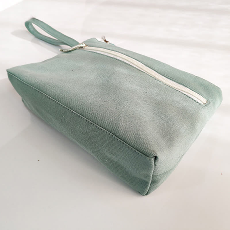 Buddha Stones Small Flower Plum Cherry Crane Peach Blossom Embroidery Canvas Wallet Shopping Purse - image 1