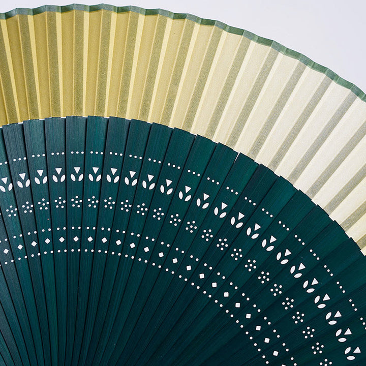 Buddha Stones Gradient Color Hollow Engraved Handheld Bamboo Folding Fan - image 2