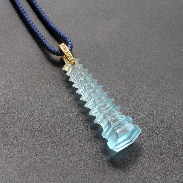 Buddha Stones Liuli Ancient Pagoda Wisdom Necklace - image 16