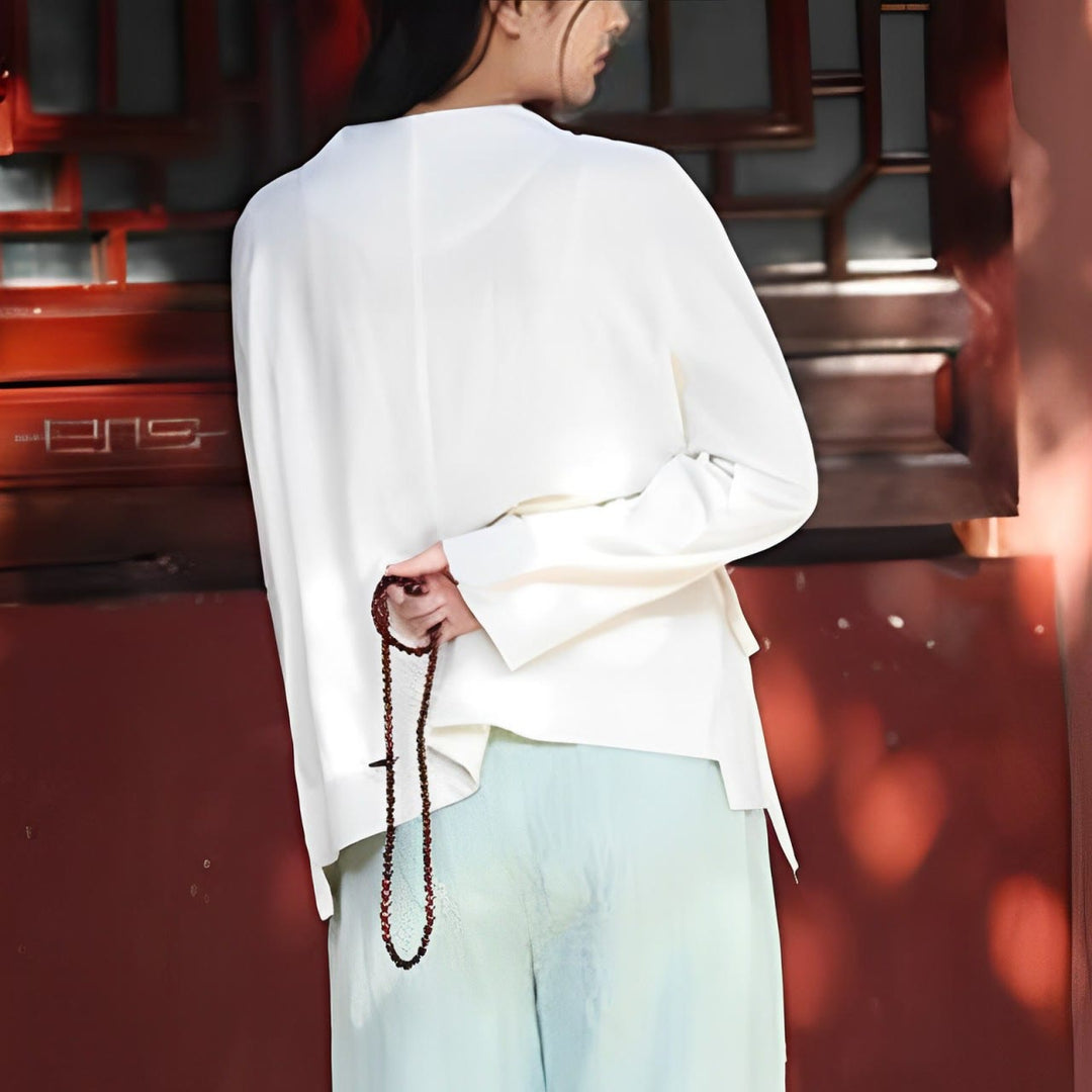 Buddha Stones Long Sleeve Jacket Shirt Top Wide Leg Pants Zen Tai Chi Yoga Meditation Clothing - image 2