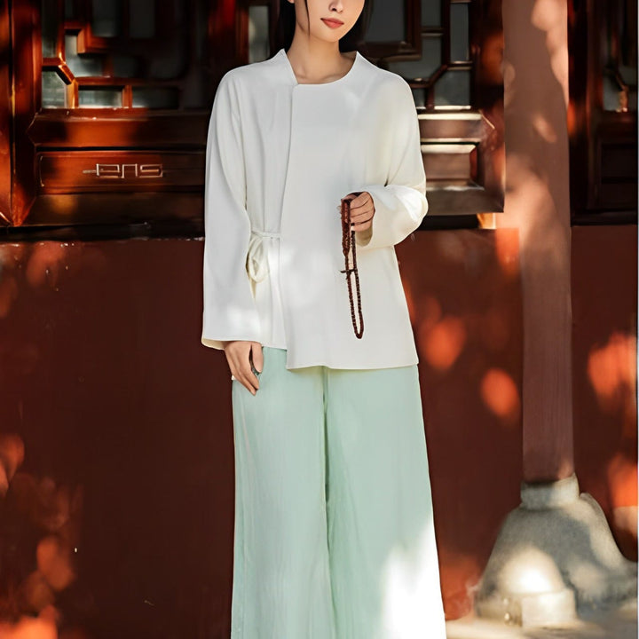 Buddha Stones Long Sleeve Jacket Shirt Top Wide Leg Pants Zen Tai Chi Yoga Meditation Clothing - image 15