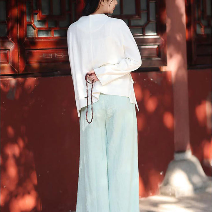 Buddha Stones Long Sleeve Jacket Shirt Top Wide Leg Pants Zen Tai Chi Yoga Meditation Clothing - image 16