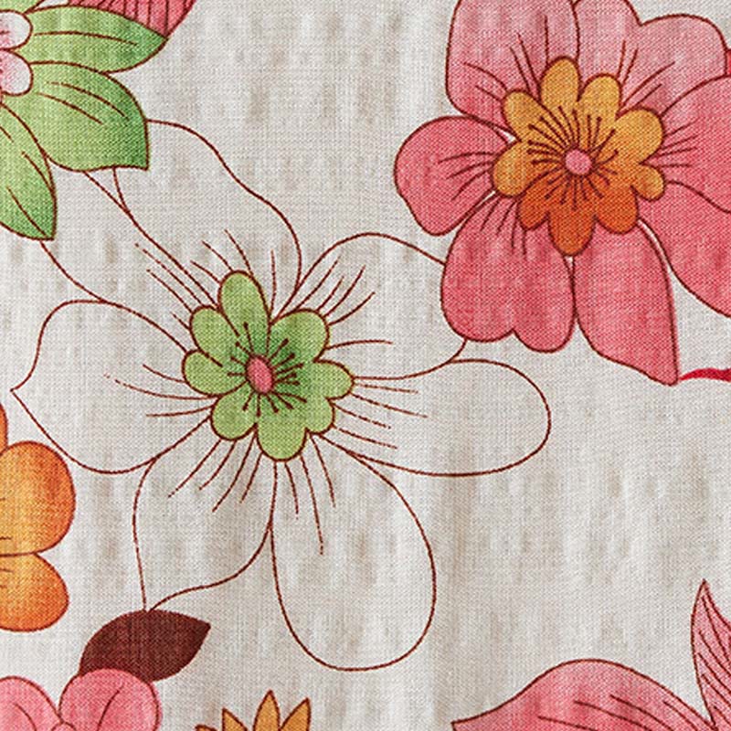 Buddha Stones Red Blue Green Flowers Midi Dress Cotton Half Sleeve Dress With Pockets - image 10