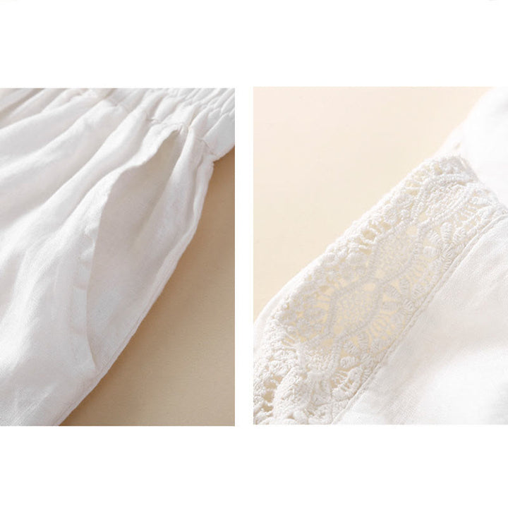 Buddha Stones Solid Color Flower Loose Drawstring Harem Pants With Pockets - image 14