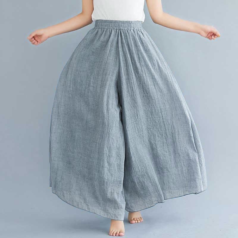 Buddha Stones Women Casual Loose Cotton Linen Wide Leg Pants For Yoga Dance - Blue - US2,UK/AU6,EU34 (M) - image 12