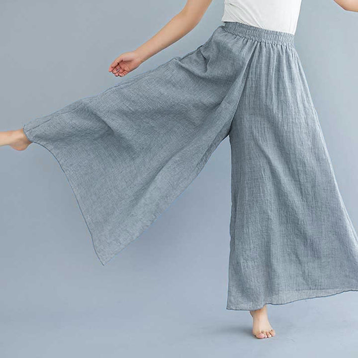 Buddha Stones Women Casual Loose Cotton Linen Wide Leg Pants For Yoga Dance - image 14