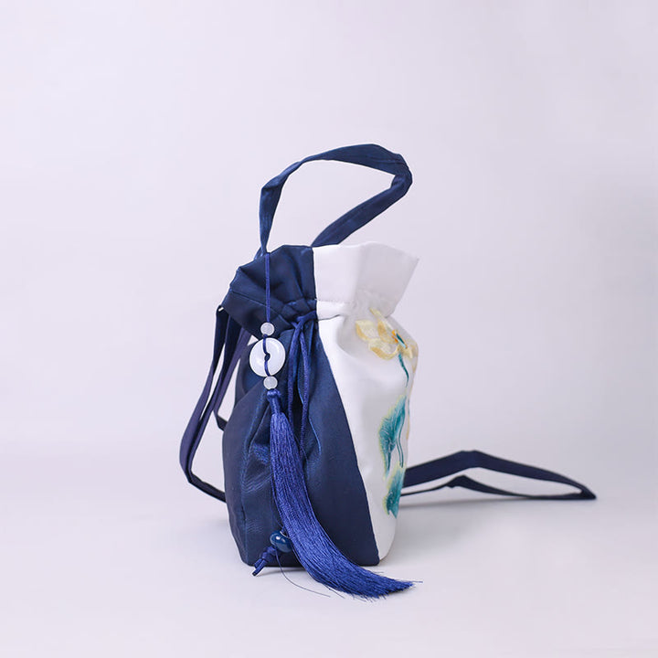 Buddha Stones Suzhou Embroidery Rabbit Lotus Epiphyllum Peony Magnolia Silk Tote Crossbody Bag Shoulder Bag Handbag - image 16