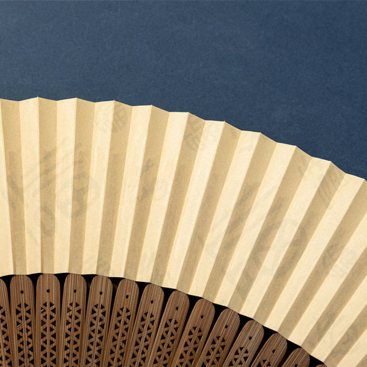 Buddha Stones Lotus Dragonfly Wild Geese Plum Blossom Handheld Silk Bamboo Folding Fan 22.5cm - image 5