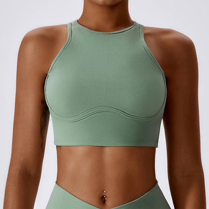 Buddha Stones Sleeveless Crop Tank Top Flared Pants Sports Fitness Yoga - Green - Top - XL - image 25