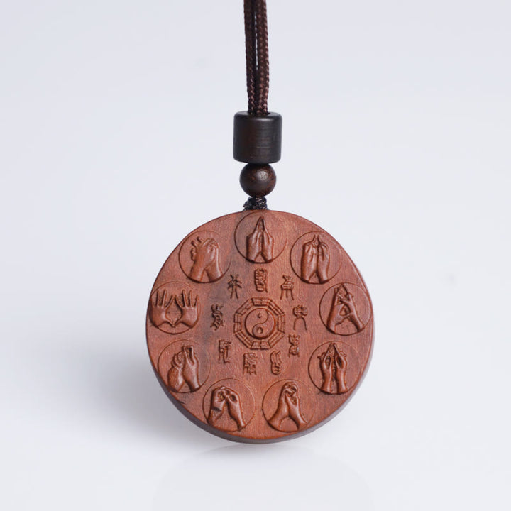 Buddha Stones Lightning Struck Jujube Wood Yin Yang Bagua Mountain Ghosts Spend Money Protection Necklace Pendant - image 11