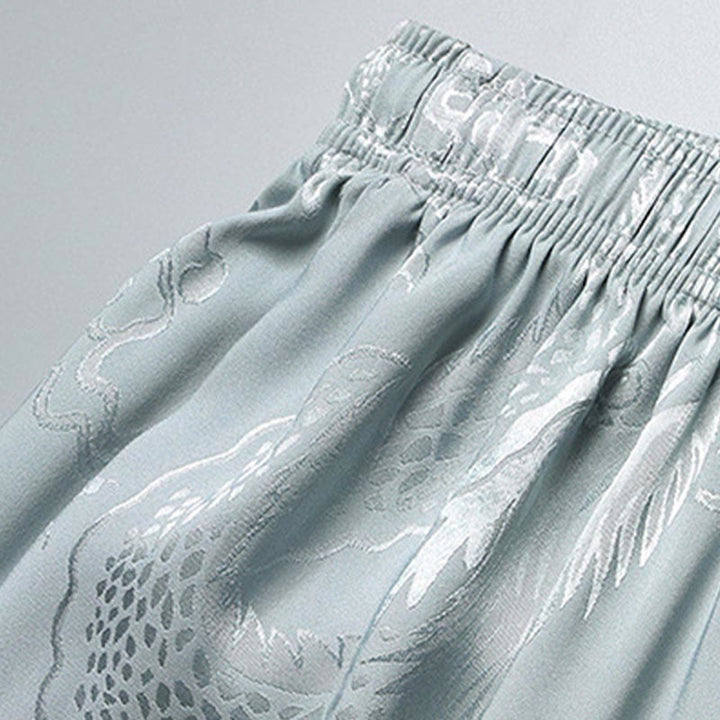 Buddha Stones Dragon Pattern Tang Suit Hanfu Traditional Uniform Short Sleeve Top Pants Clothing Men's Set - image 9