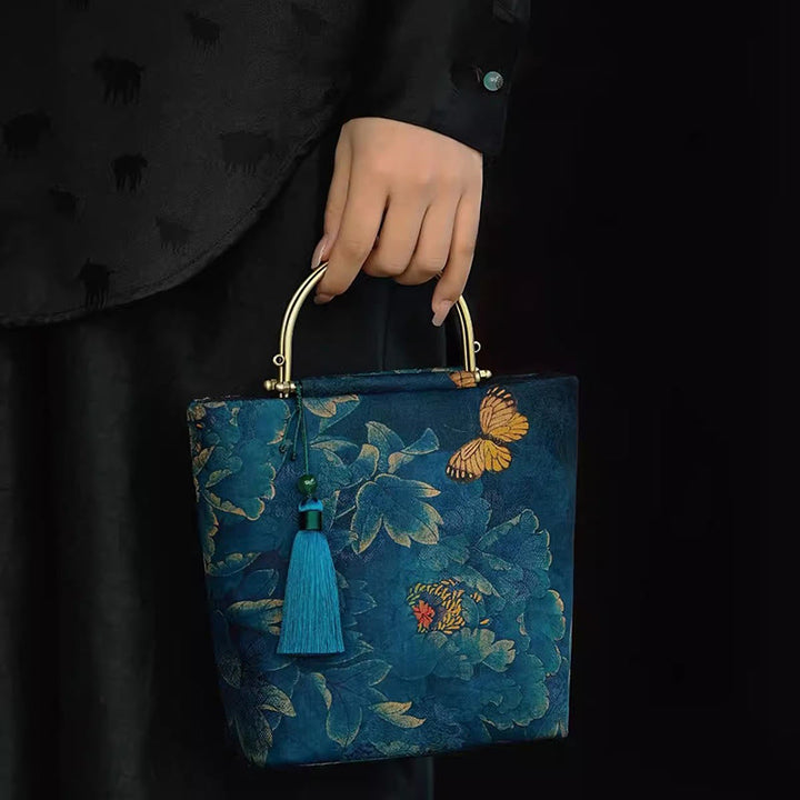 Buddha Stones Leaves Butterfly Metal Chain Crossbody Bag Shoulder Bag Handbag - image 1