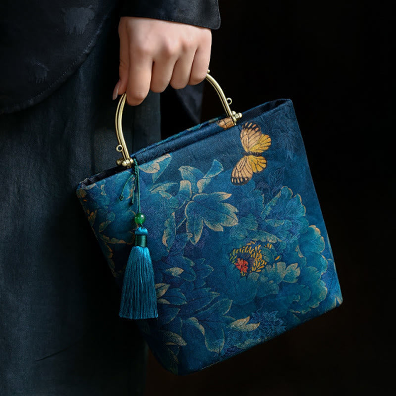 Buddha Stones Leaves Butterfly Metal Chain Crossbody Bag Shoulder Bag Handbag - image 9