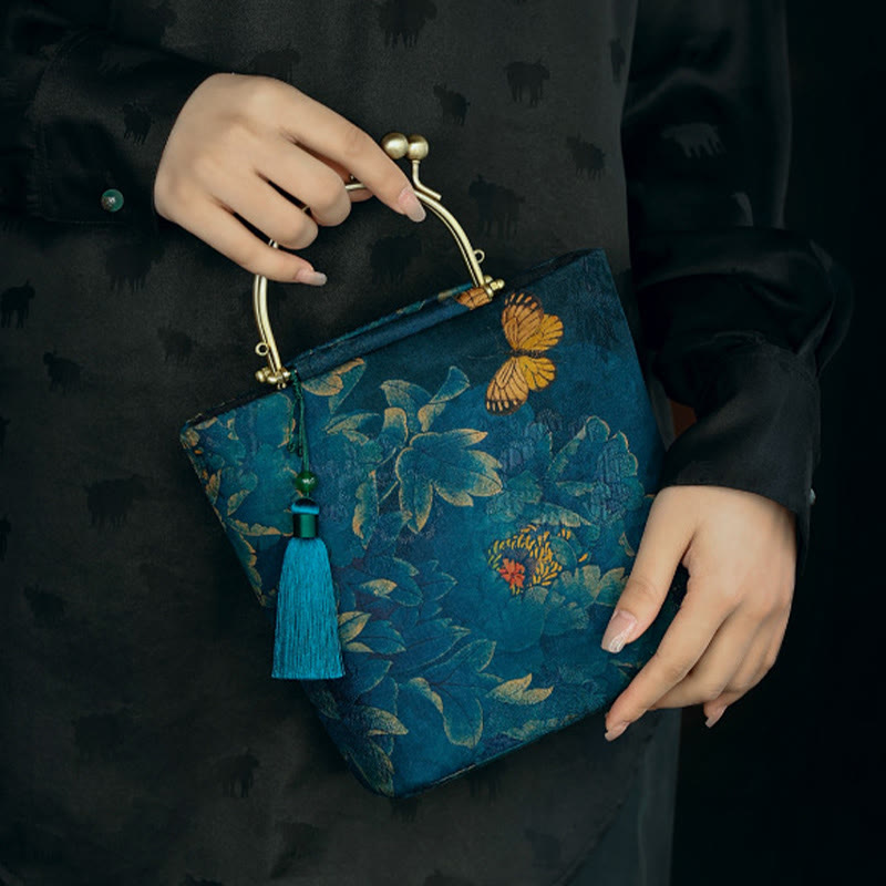 Buddha Stones Leaves Butterfly Metal Chain Crossbody Bag Shoulder Bag Handbag - image 7