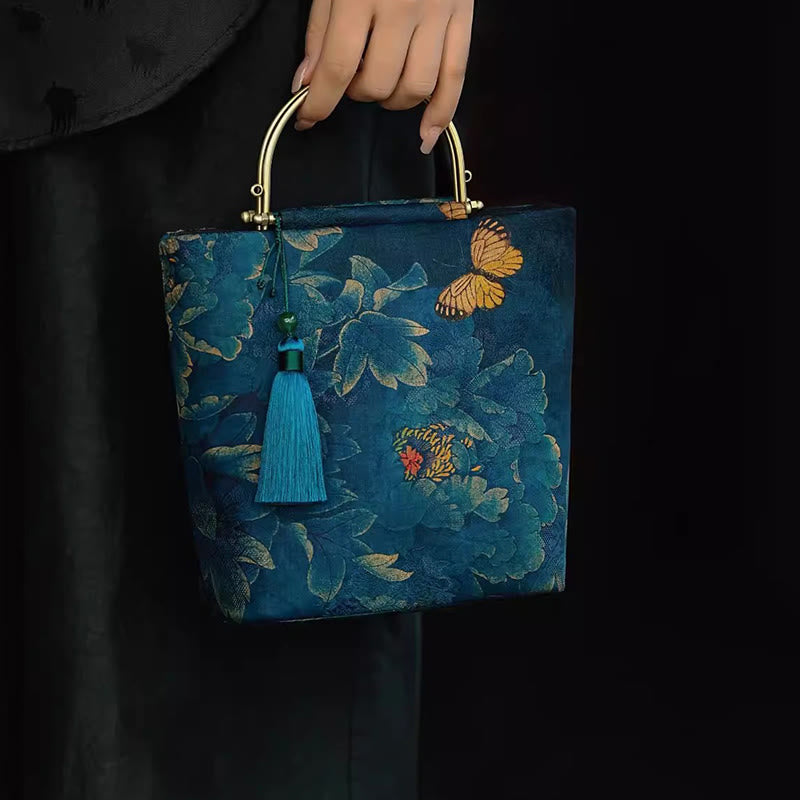 Buddha Stones Leaves Butterfly Metal Chain Crossbody Bag Shoulder Bag Handbag - image 8