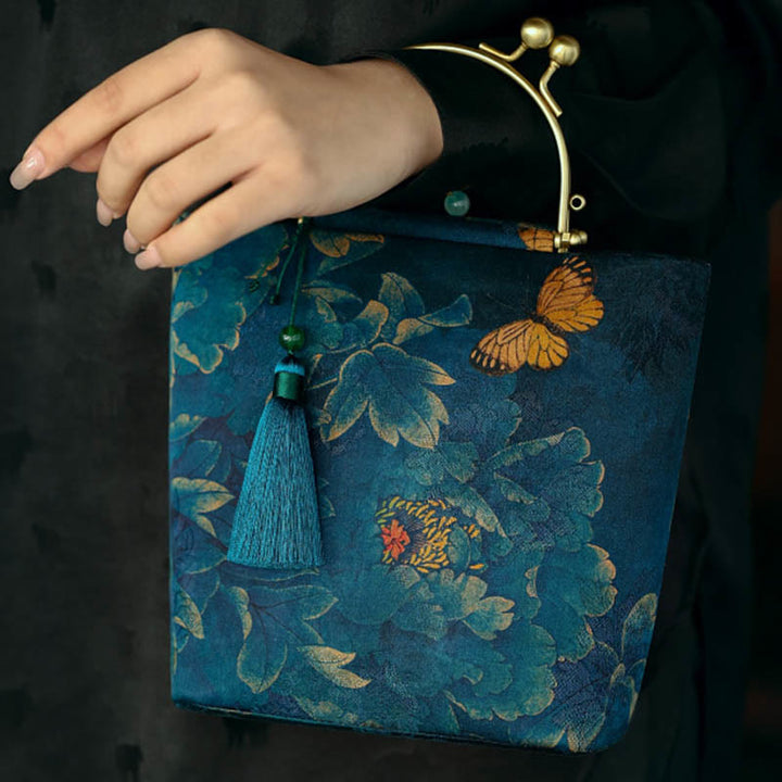 Buddha Stones Leaves Butterfly Metal Chain Crossbody Bag Shoulder Bag Handbag - image 5