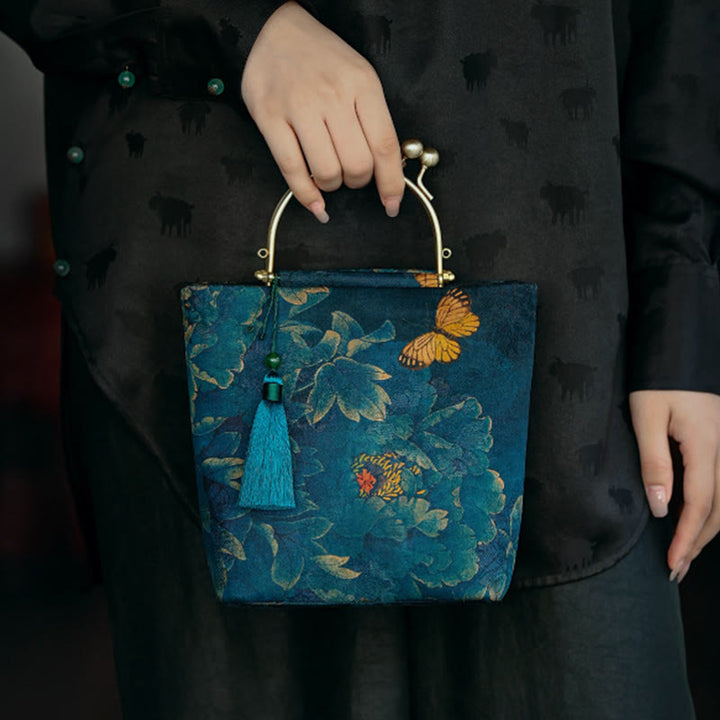 Buddha Stones Leaves Butterfly Metal Chain Crossbody Bag Shoulder Bag Handbag - image 6