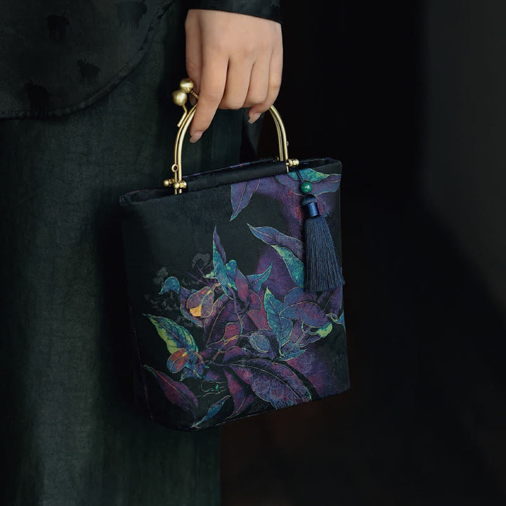 Buddha Stones Leaves Butterfly Metal Chain Crossbody Bag Shoulder Bag Handbag - image 12