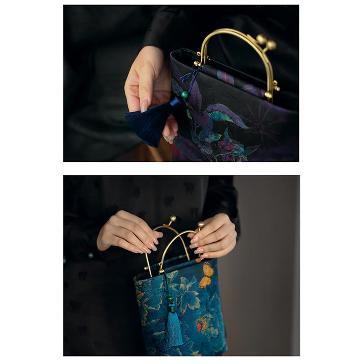 Buddha Stones Leaves Butterfly Metal Chain Crossbody Bag Shoulder Bag Handbag - image 13