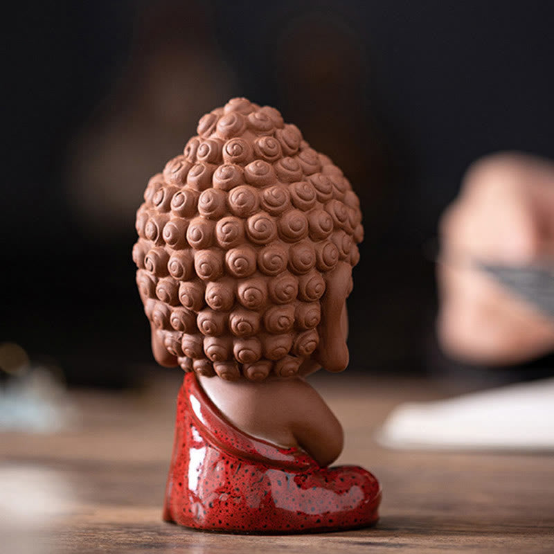 Buddha Stones Mini Gautama Buddha Sakyamuni Kwan Yin Avalokitesvara Ksitigarbha Serenity Ceramic Desk Decoration - image 3