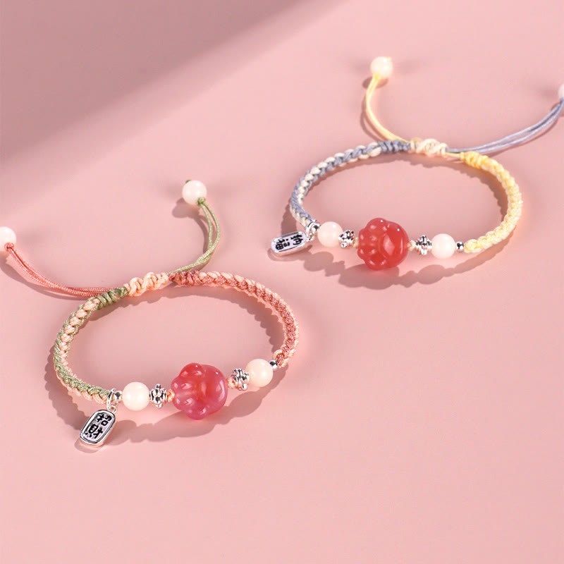 Buddha Stones Yanyuan Agate Cat Claw Paw White Bodhi Seed Fu Character Positive Braided Rope Bracelet - image 13
