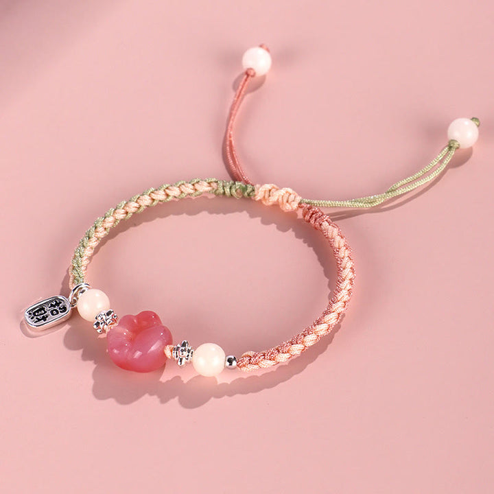 Buddha Stones Yanyuan Agate Cat Claw Paw White Bodhi Seed Fu Character Positive Braided Rope Bracelet - image 10