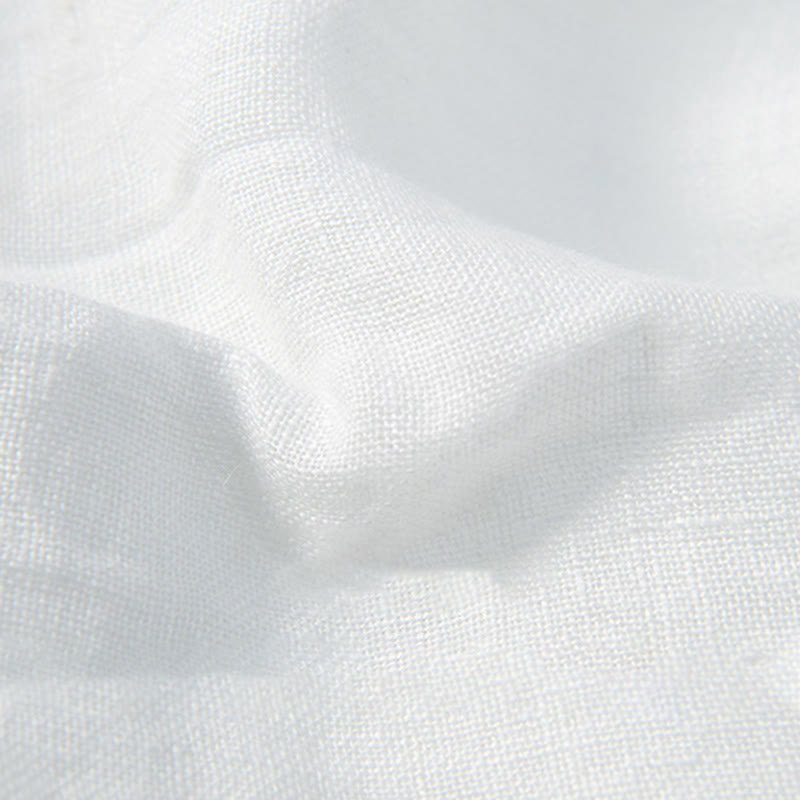 Buddha Stones Solid Color Long Sleeve Half Button Shirt Cotton Linen Men Clothing - image 15