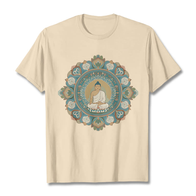 Buddha Stones Mandala Flower Buddha Tee T-shirt - Bisque - 2XL - image 9