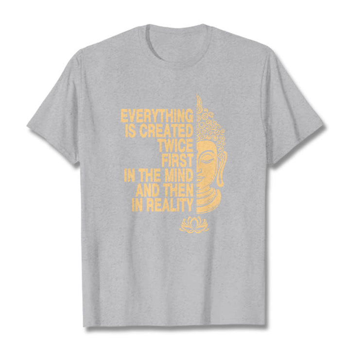 Buddha Stones Everything Is Created Twice Tee T-shirt - LightGrey - 2XL - image 18
