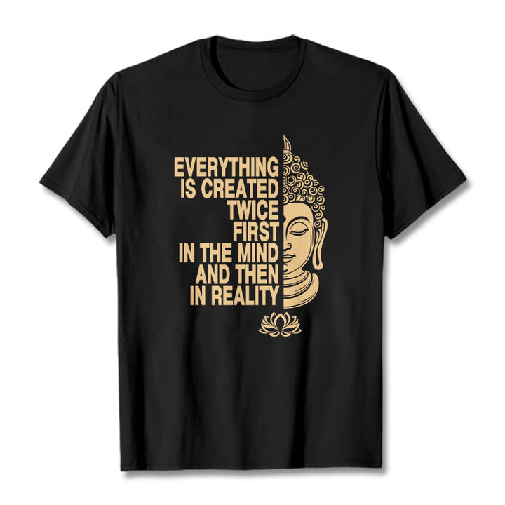 Buddha Stones Everything Is Created Twice Tee T-shirt - Black - 2XL - image 0