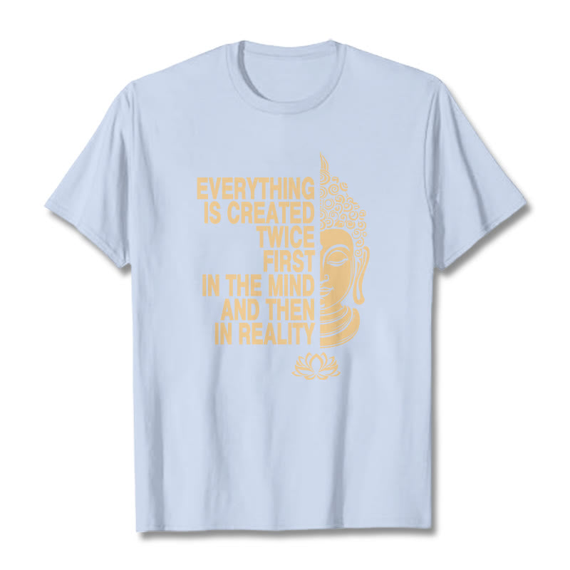 Buddha Stones Everything Is Created Twice Tee T-shirt - LightCyan - 2XL - image 17