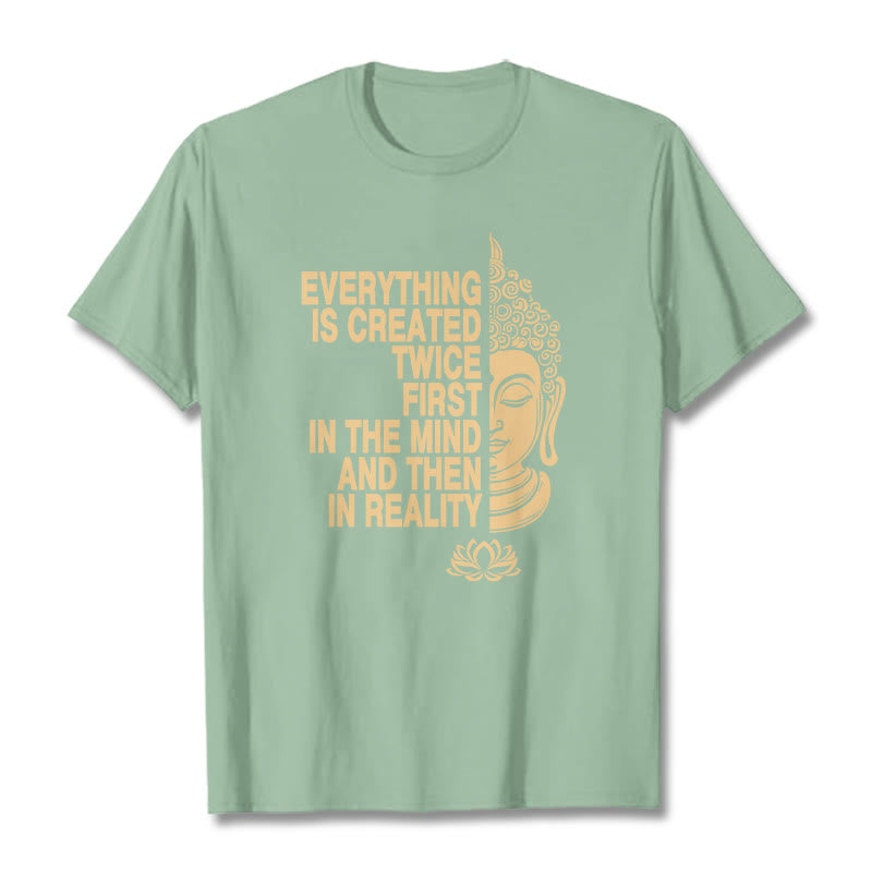 Buddha Stones Everything Is Created Twice Tee T-shirt - PaleGreen - 2XL - image 13