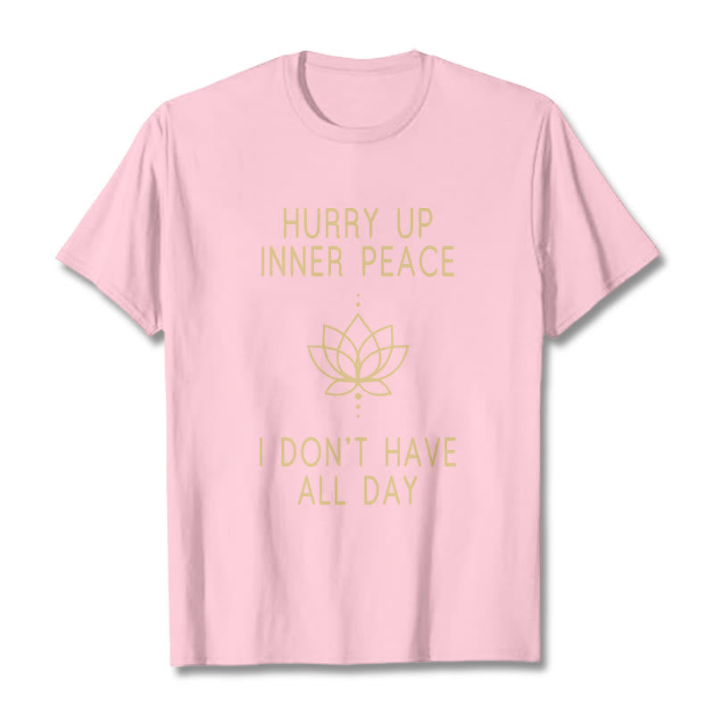 Buddha Stones HURRY UP INNER PEACE Tee T-shirt - LightPink - Lotus Lines - XXL - image 14