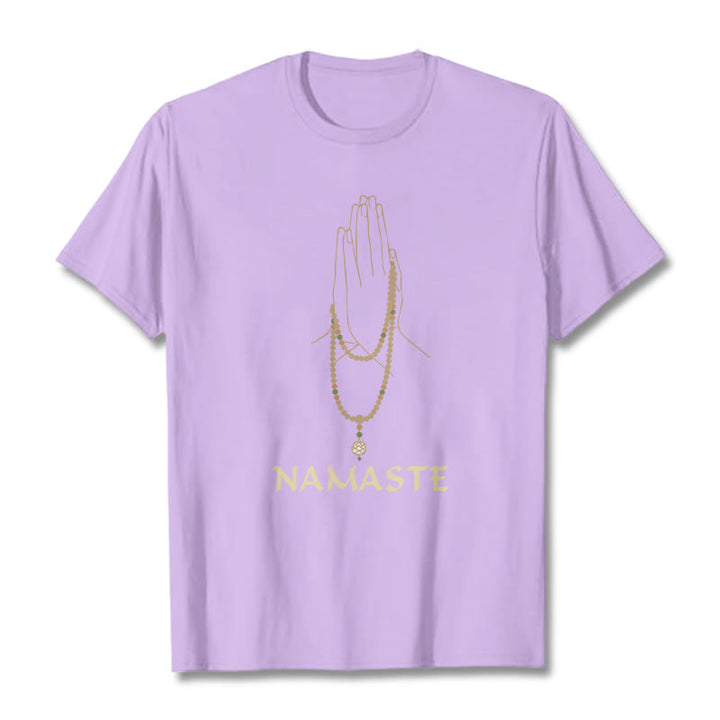 Buddha Stones NAMASTE Tee T-shirt - Plum - 2XL - image 16