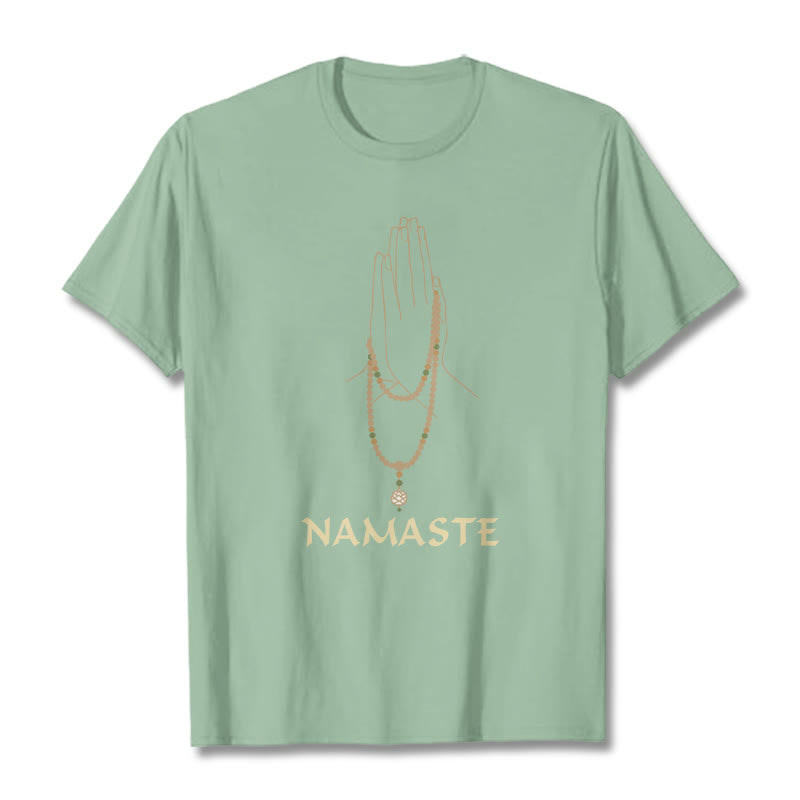 Buddha Stones NAMASTE Tee T-shirt - PaleGreen - 2XL - image 14