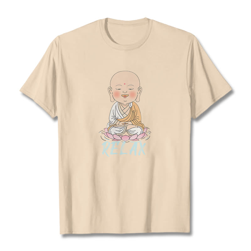 Buddha Stones RELAX Buddha Tee T-shirt - Bisque - RELAX - 2XL - image 26