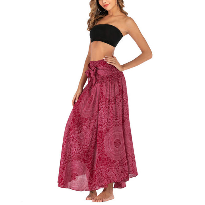Buddha Stones Two Style Wear Boho Compass Rose Flower Skirt Dress - image 25